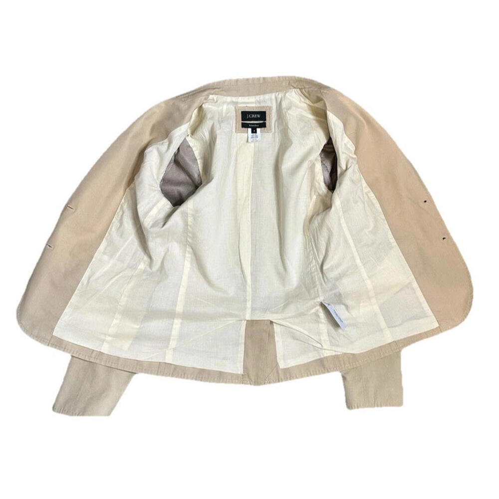 J Crew Schoolboy Blazer Jacket Cotton Silk Capsule Wardrobe Khaki Beige - Picture 5 of 8
